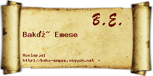 Bakó Emese névjegykártya